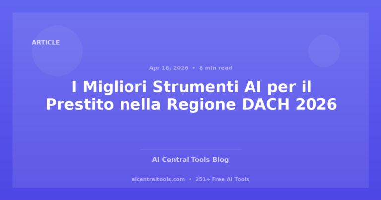I Migliori Strumenti AI per il Prestito nella Regione DACH 2026