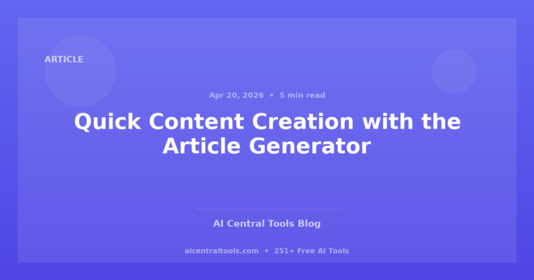 Creazione Rapida di Contenuti con l’Article Generator