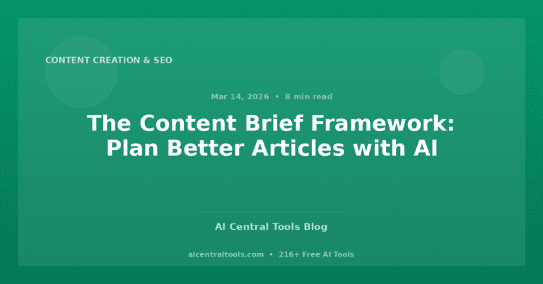 The Content Brief Framework: Plan Better Articles with AI