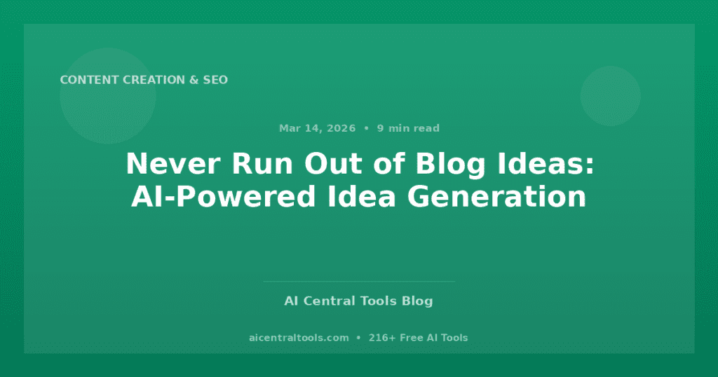 Never Run Out of Blog Ideas: AI-Powered Idea Generation