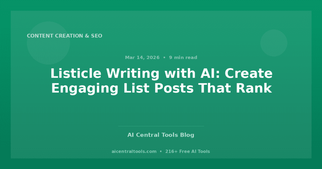 Listicle Writing with AI: Create Engaging List Posts That Rank