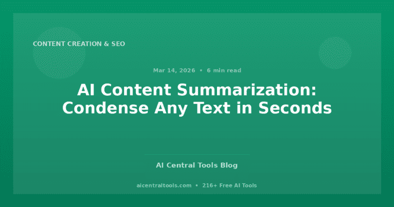 AI Content Summarization: Condense Any Text in Seconds
