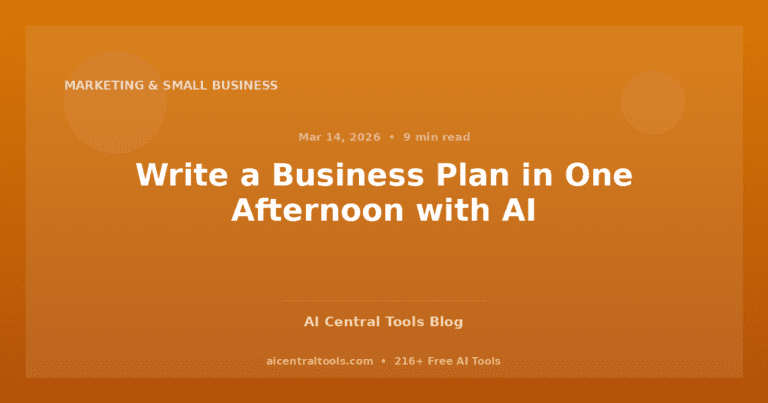 Write a Business Plan in One Afternoon with AI