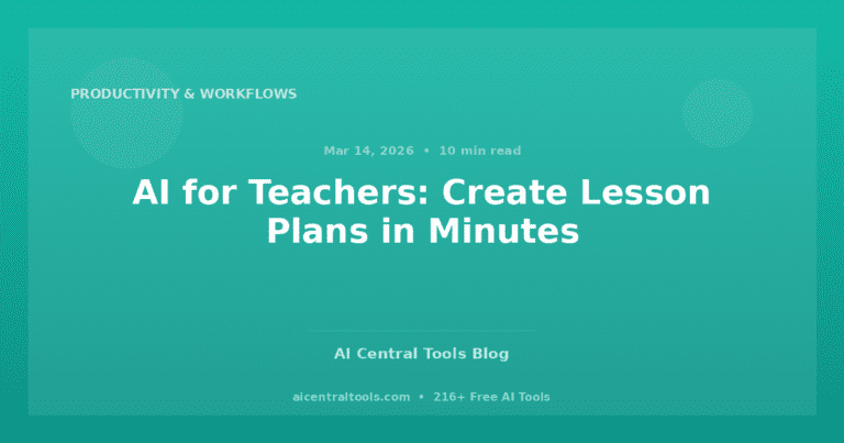 AI for Teachers: Create Lesson Plans in Minutes