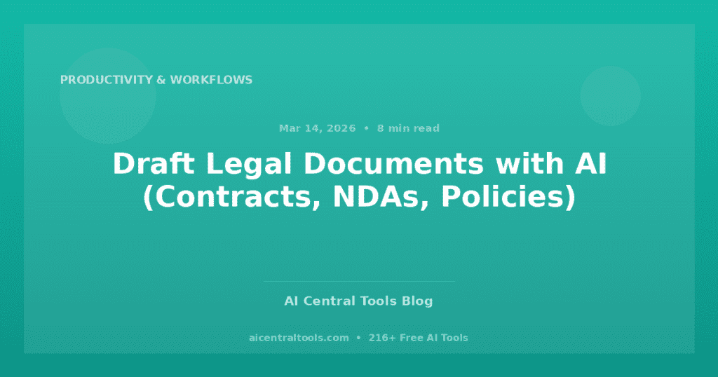 Draft Legal Documents with AI (Contracts, NDAs, Policies)