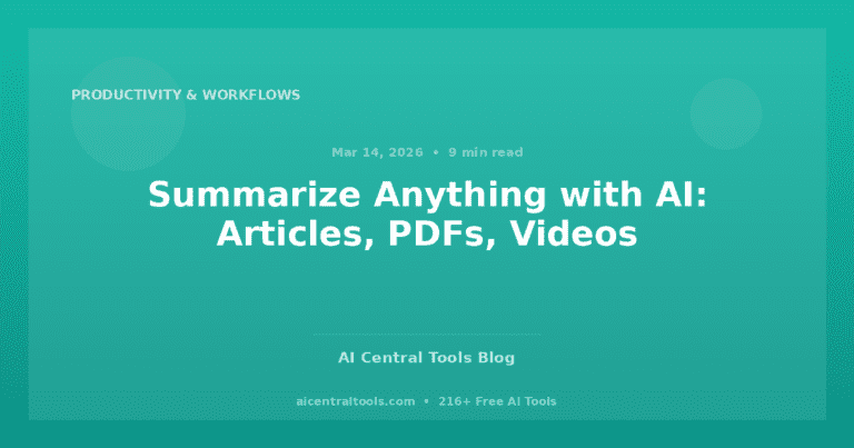 Summarize Anything with AI: Articles, PDFs, Videos