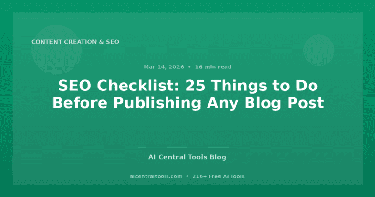 SEO Checklist: 25 Things to Do Before Publishing Any Blog Post