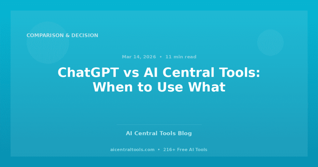 ChatGPT vs AI Central Tools: When to Use What