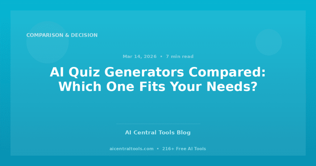 AI Quiz Generators Compared: Which One Fits Your Needs?