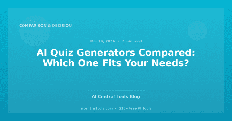 AI Quiz Generators Compared: Which One Fits Your Needs?
