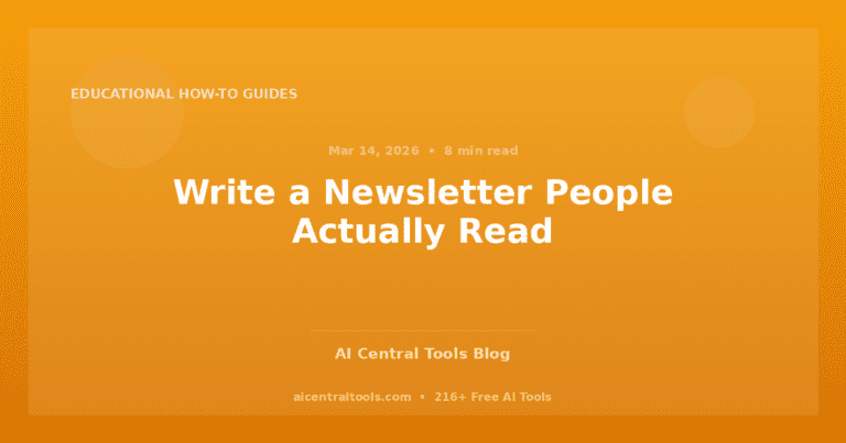 Write a Newsletter People Actually Read