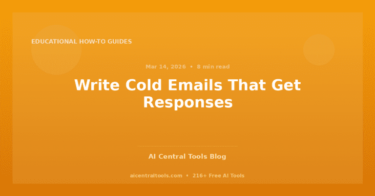 Write Cold Emails That Get Responses