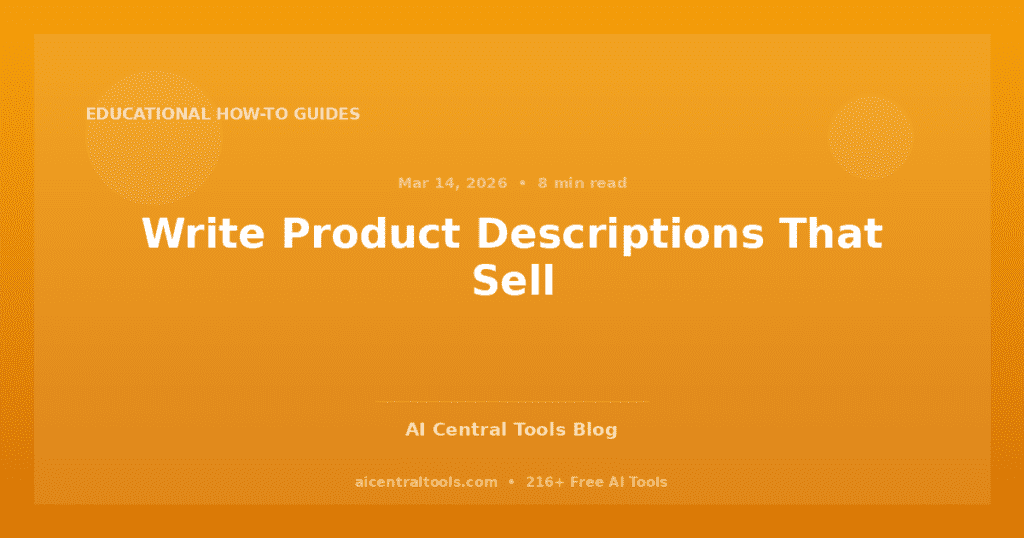 Write Product Descriptions That Sell
