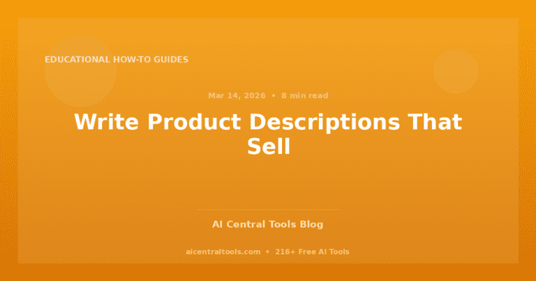 Write Product Descriptions That Sell