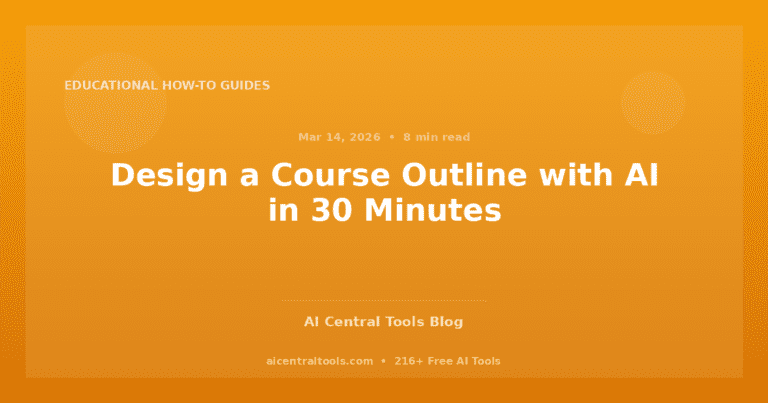 Design a Course Outline with AI in 30 Minutes