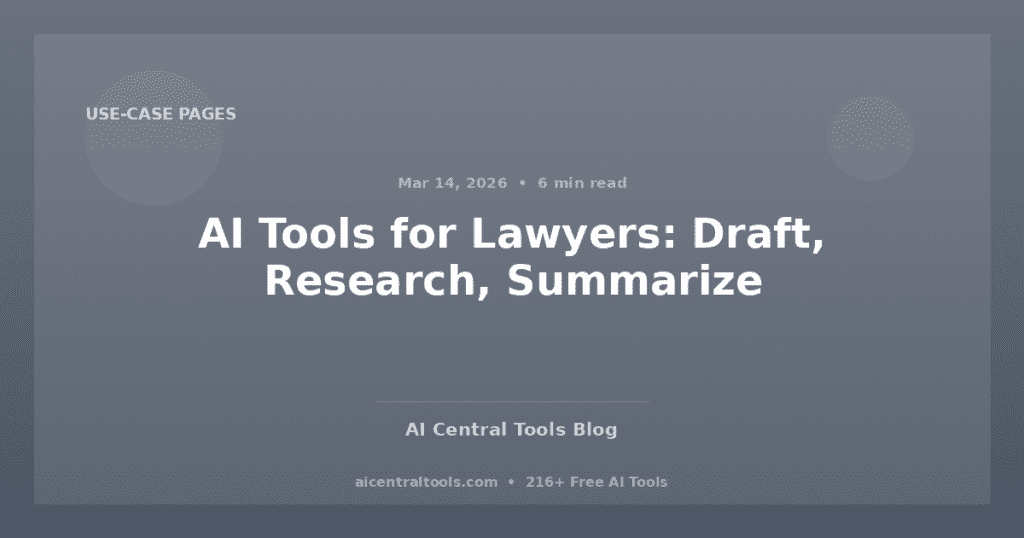 AI Tools for Lawyers: Draft, Research, Summarize