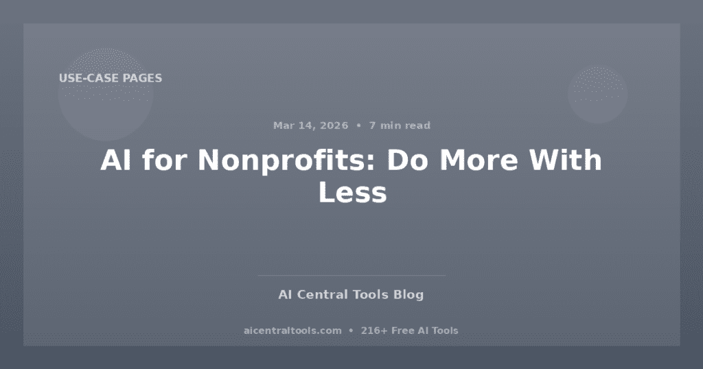 AI for Nonprofits: Do More With Less