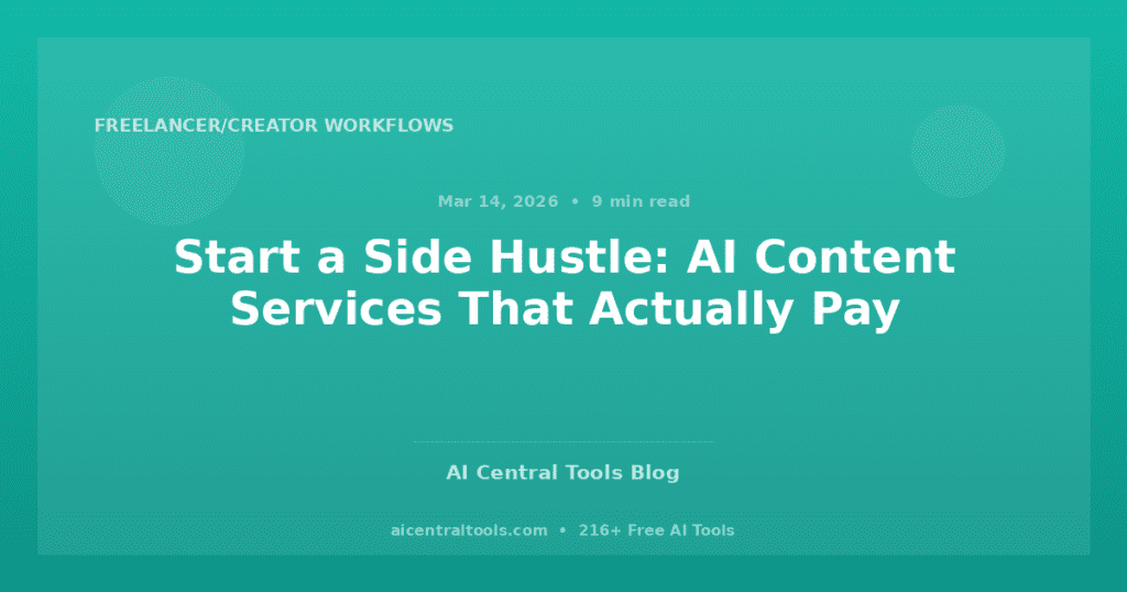 Start a Side Hustle: AI Content Services That Actually Pay
