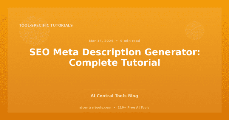 SEO Meta Description Generator: Complete Tutorial