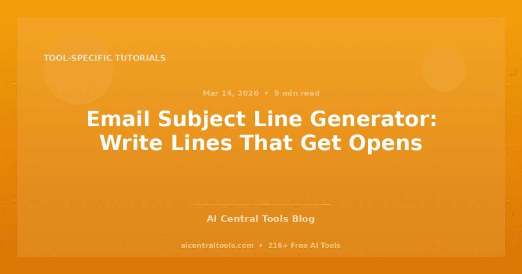 Email Subject Line Generator: Write Lines That Get Opens
