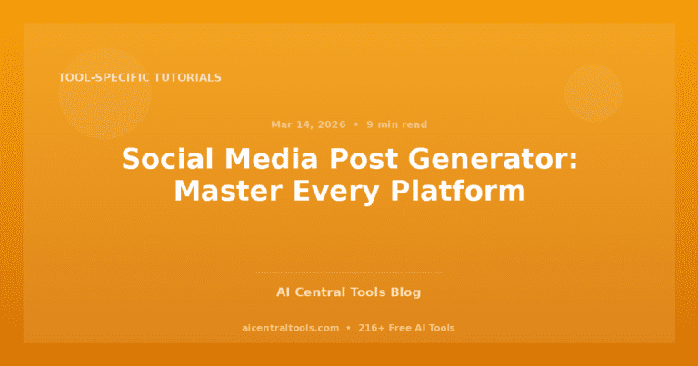 Social Media Post Generator: Master Every Platform