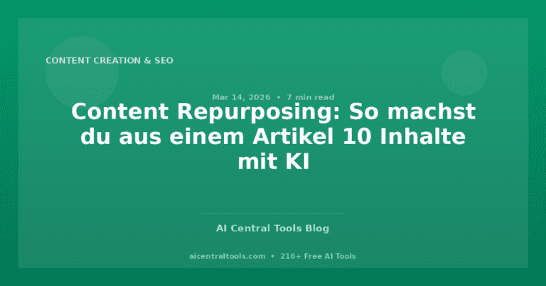 Content Repurposing: So machst du aus einem Artikel 10 Inhalte mit KI