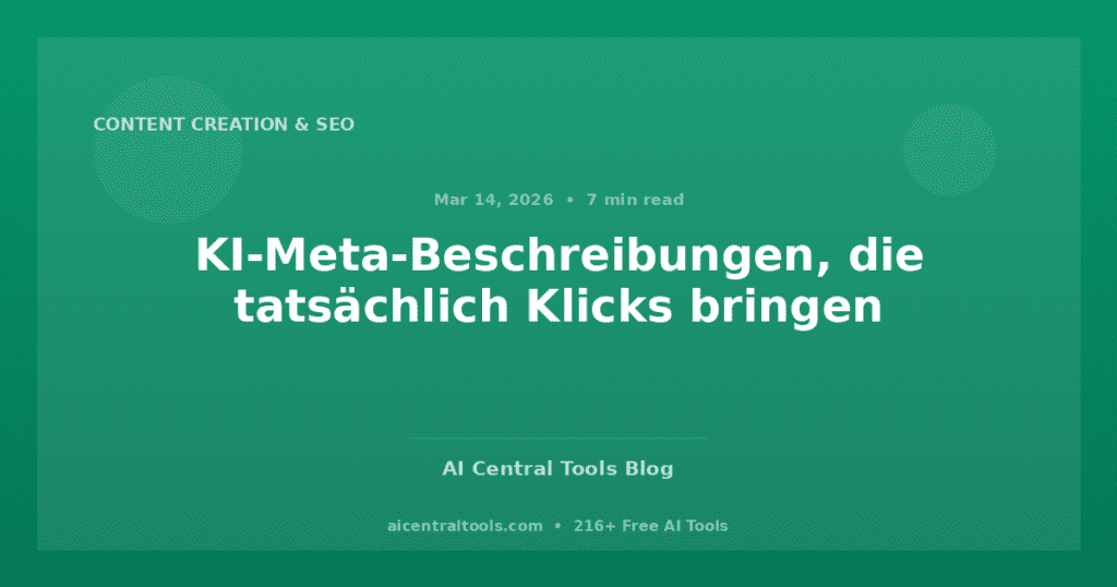 KI-Meta-Beschreibungen, die tatsächlich Klicks bringen