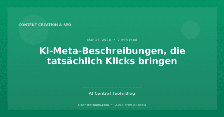KI-Meta-Beschreibungen, die tatsächlich Klicks bringen