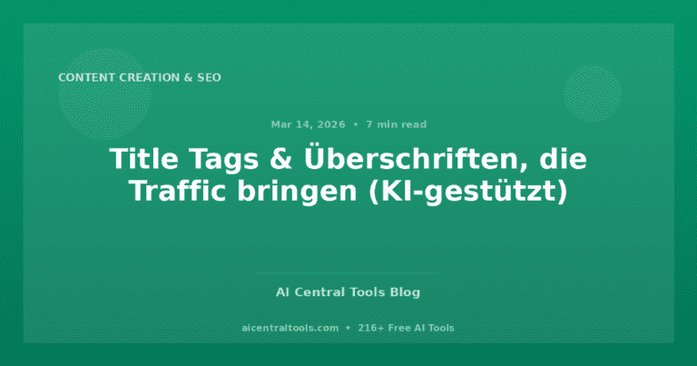 Title Tags & Überschriften, die Traffic bringen (KI-gestützt)