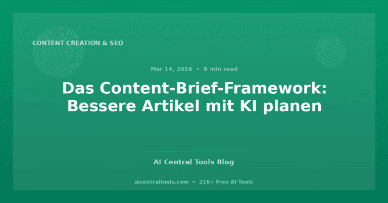Das Content-Brief-Framework: Bessere Artikel mit KI planen