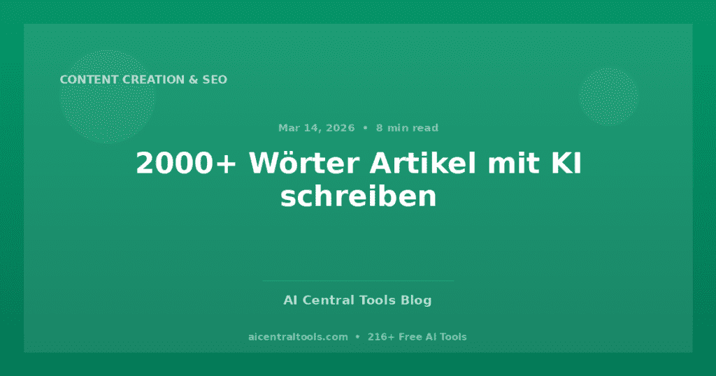 2000+ Wörter Artikel mit KI schreiben