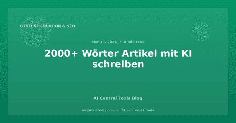 2000+ Wörter Artikel mit KI schreiben