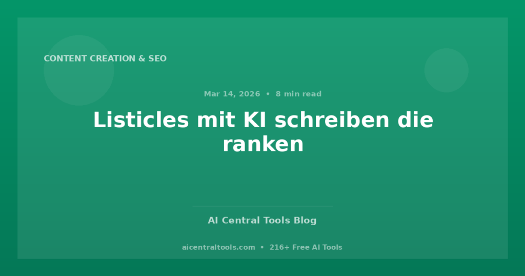 Listicles mit KI schreiben die ranken