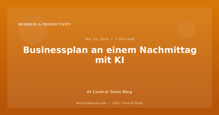 Businessplan an einem Nachmittag mit KI