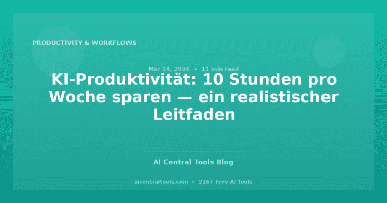 KI-Produktivität: 10 Stunden pro Woche sparen — ein realistischer Leitfaden