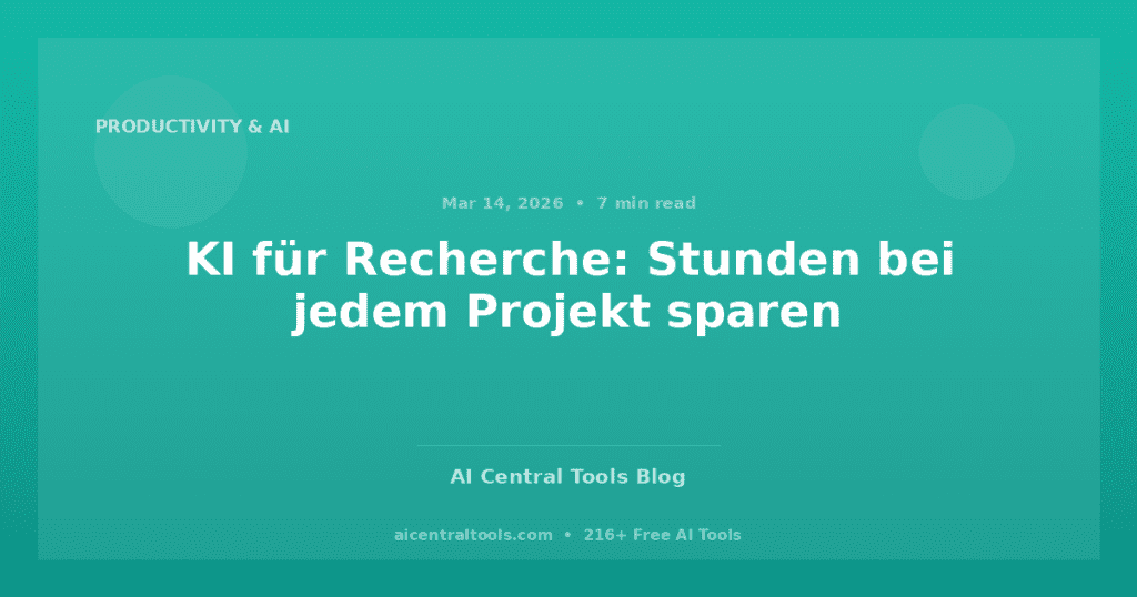 KI für Recherche: Stunden bei jedem Projekt sparen