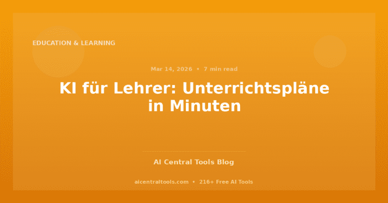 KI für Lehrer: Unterrichtspläne in Minuten