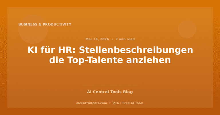 KI für HR: Stellenbeschreibungen die Top-Talente anziehen
