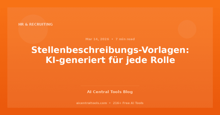 Stellenbeschreibungs-Vorlagen: KI-generiert für jede Rolle